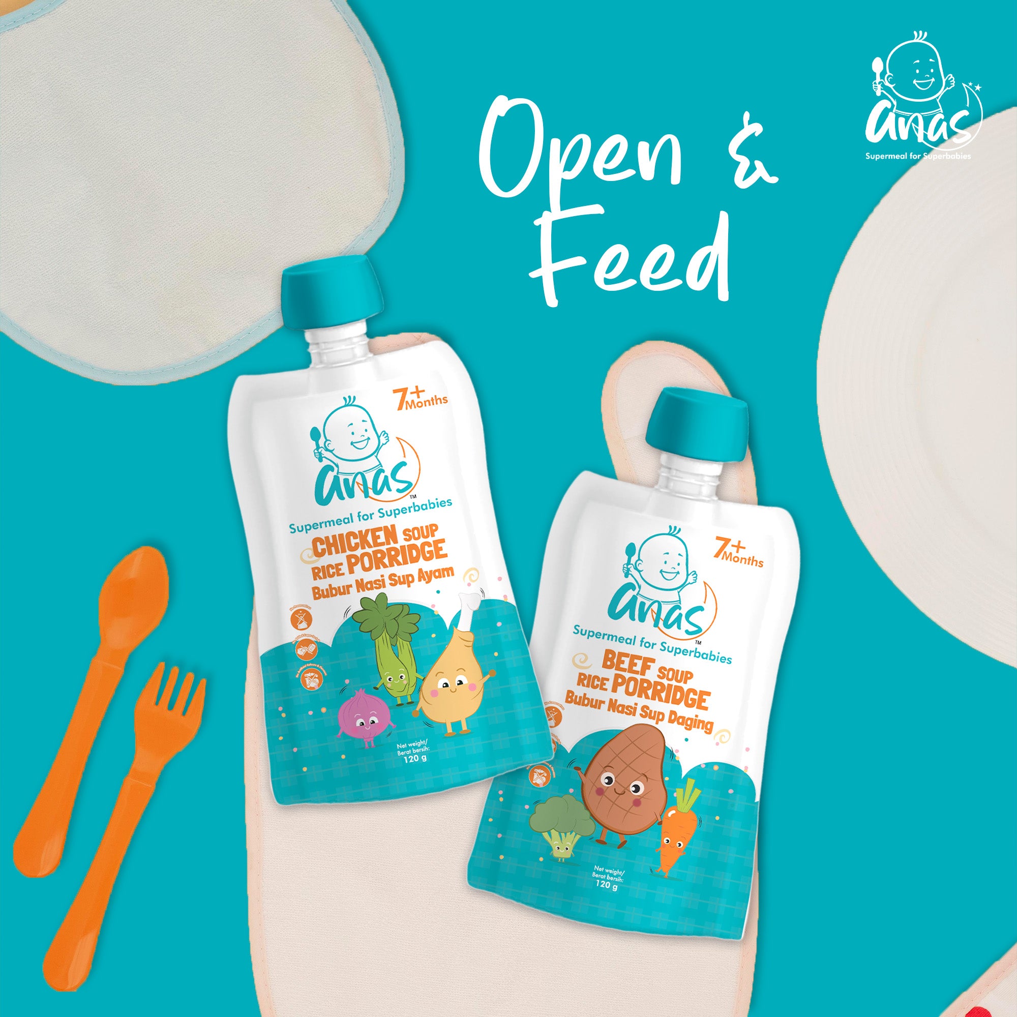 Anas Baby Food: Weekly Bundle (6 pouches x 120g)