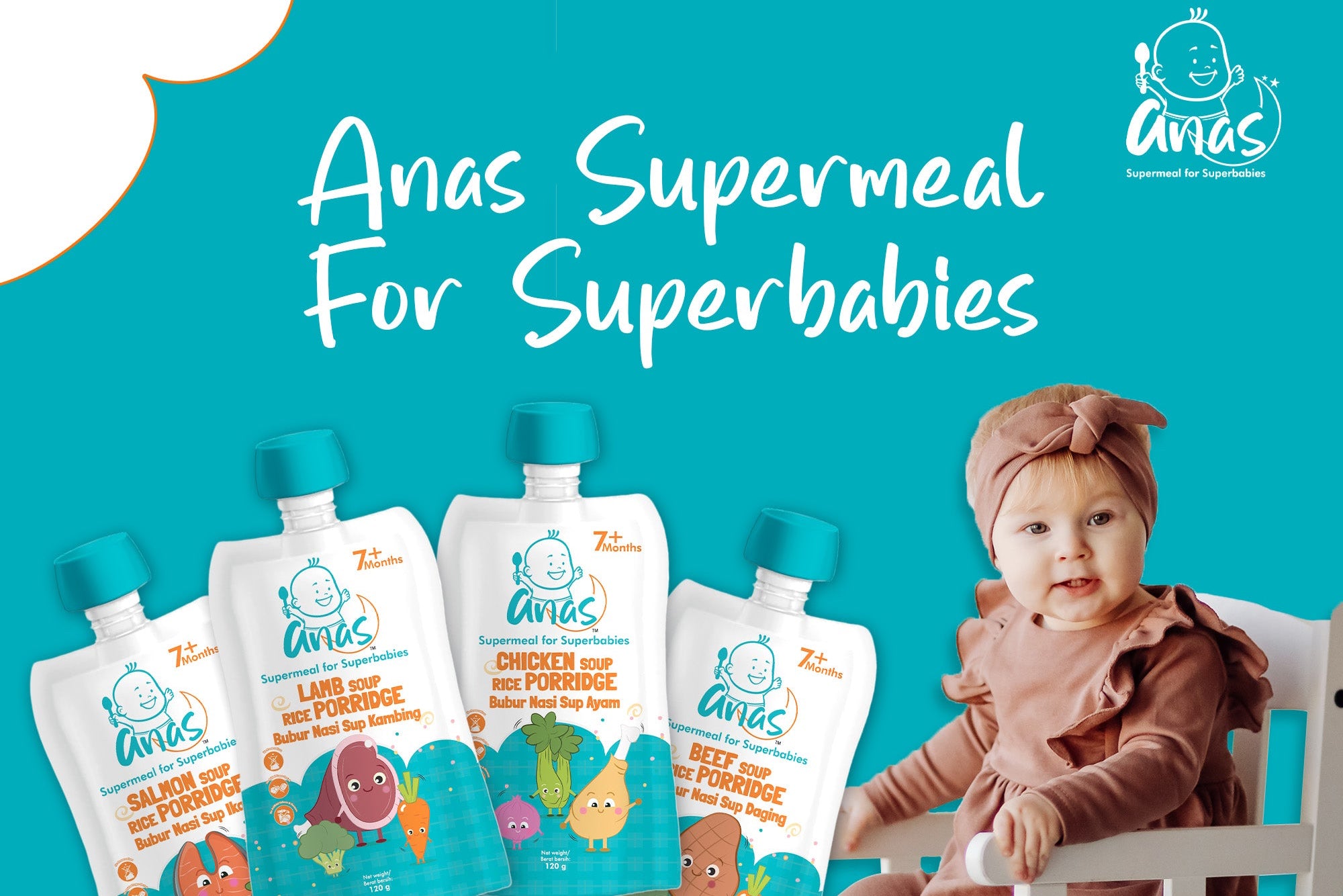Anas Baby Food: Weekly Bundle (6 pouches x 120g)
