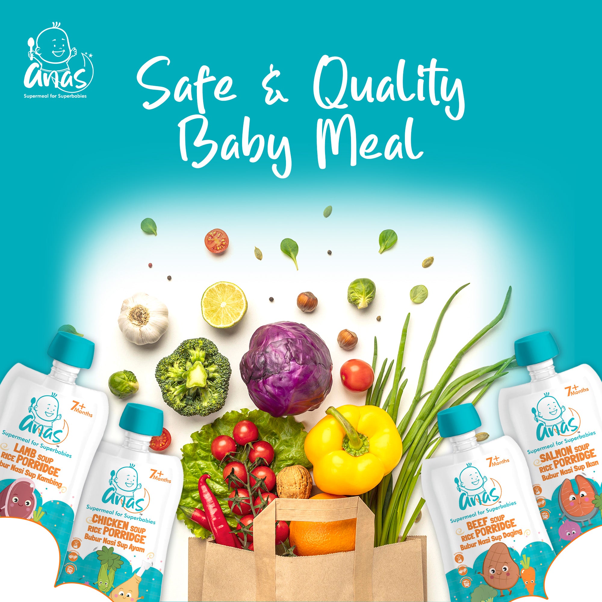 Anas Baby Food: Weekly Bundle (6 pouches x 120g)